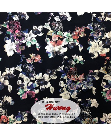 BST VẢI THUN DÀY HOA NỀN ĐEN